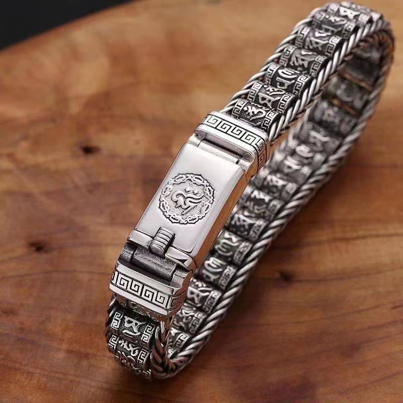 Men's Right Rain Sier Hand-woven Rotatable Chain Vintage Six Bracelet