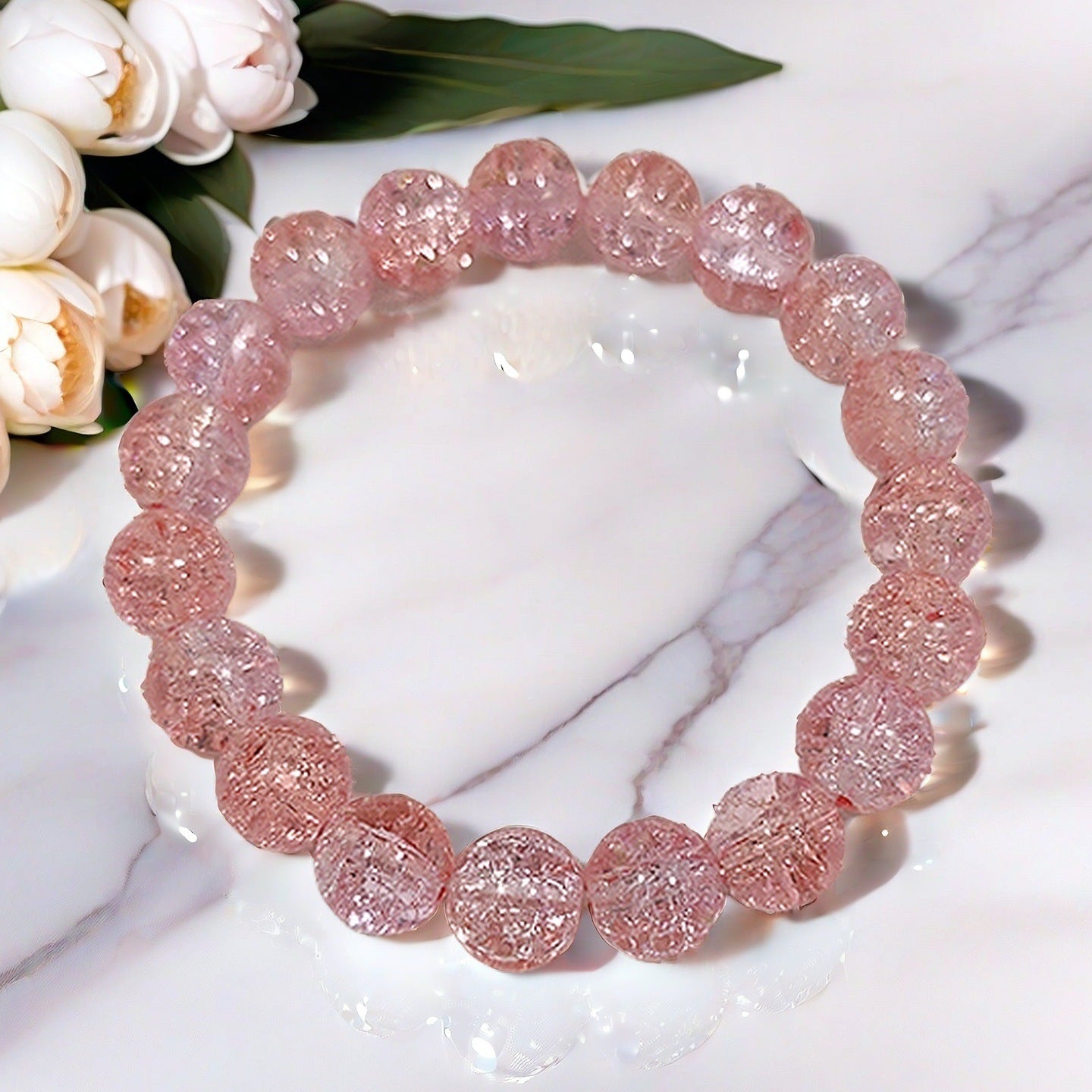 Purple Brushed Floral Beads Female Hand Toy Bracelet