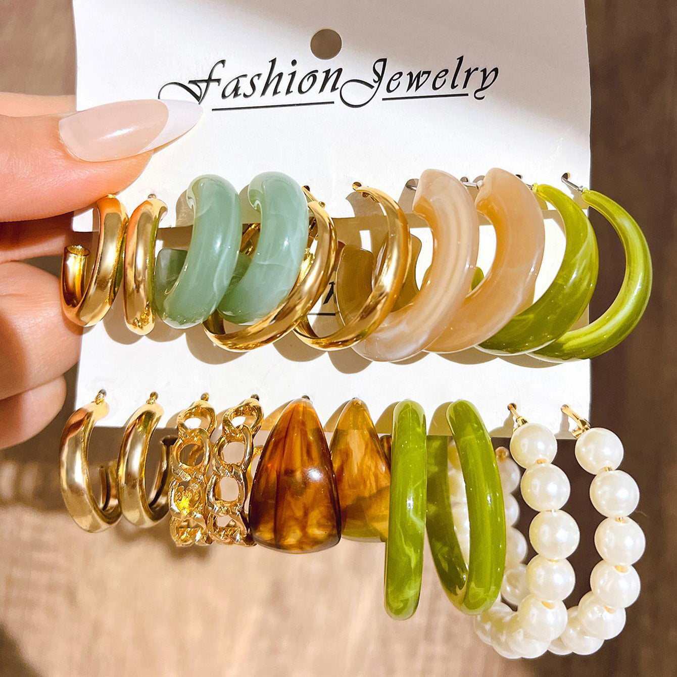 Imitation Pearl Resin Type Creative Elegant Earrings