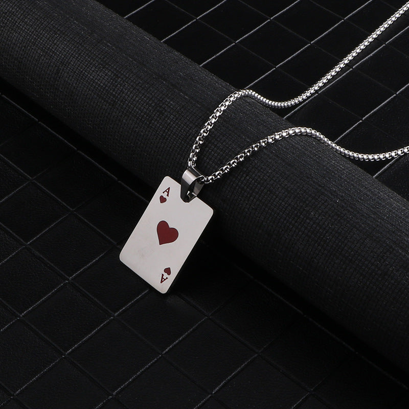 Women's & Men's Poker Red Peach Black Love Trendy Long Sweater Pendants