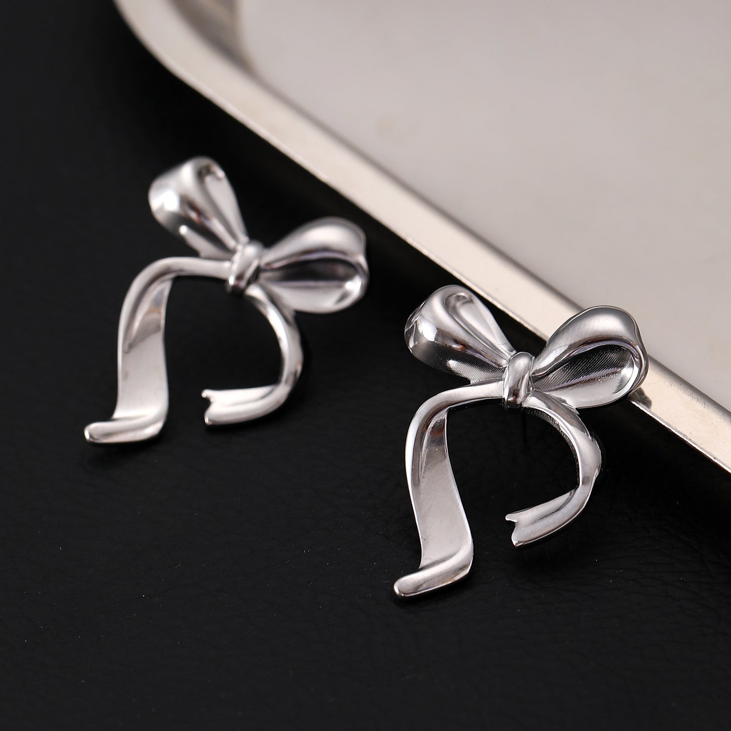 Women's Bow Stainless Steel Light Luxury High-grade Earrings