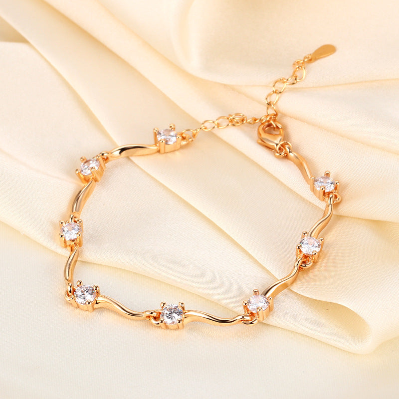 Irregular Wave Design Copper Plating Ladies Bracelet