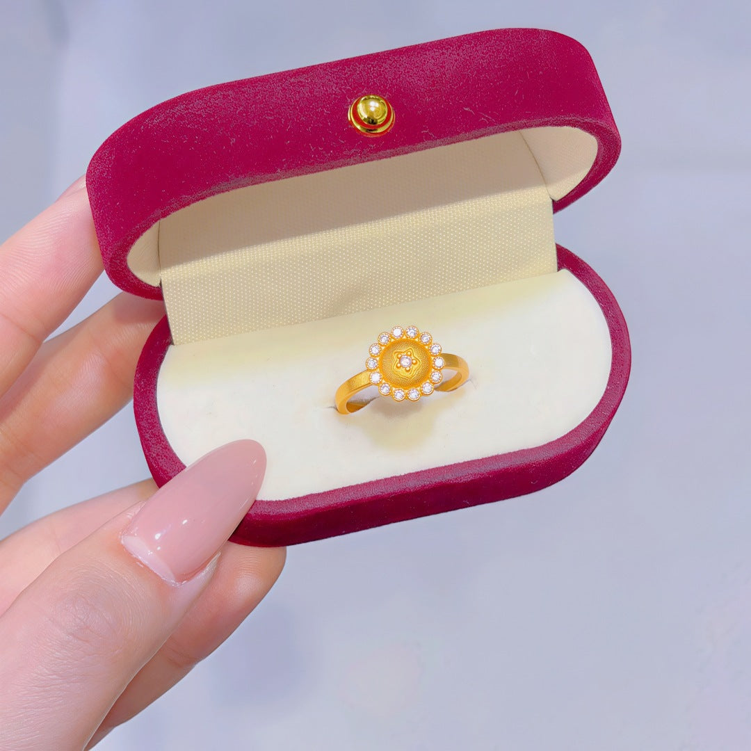 Women's Alluvial Gold Retro Affordable Luxury Design Brass Plated Fashion Ring