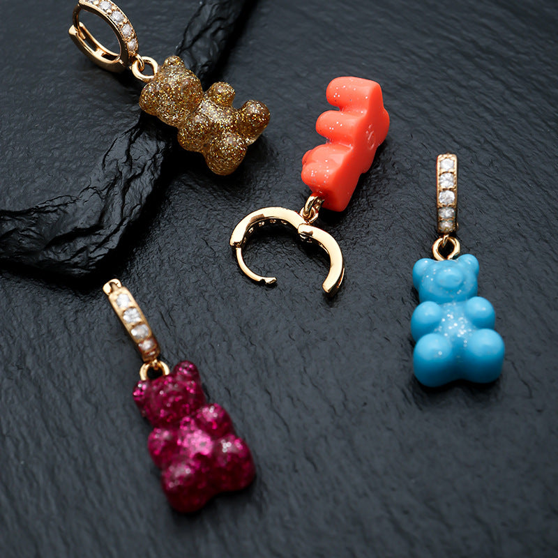 Women's Niche Bear Soft Candy Color Ear Rings