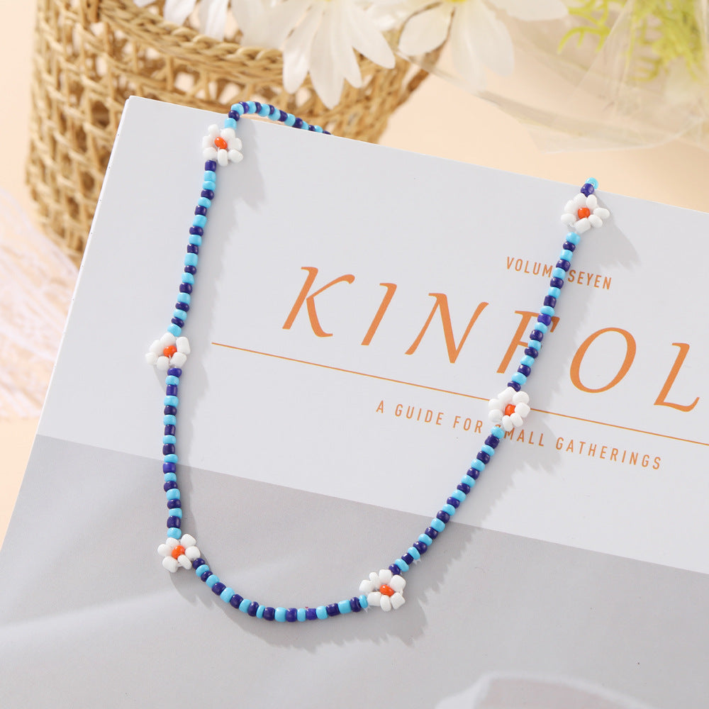 Women's Style Bead Flower Bohemian Vitality Color Necklaces