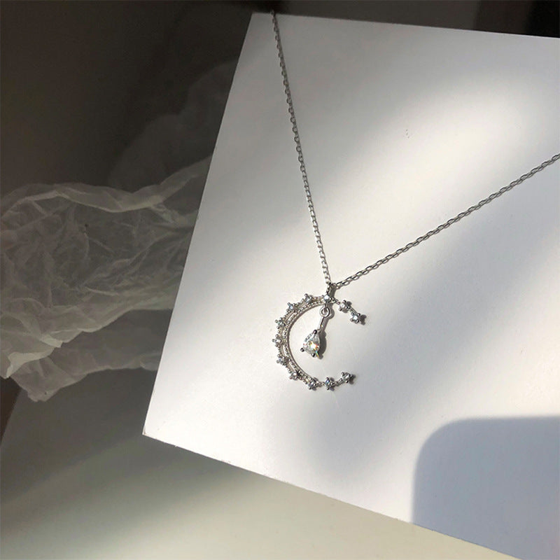 Women's Mori Style Blue Mermaid Tears Fish Cat Clavicle Chain Light Necklace