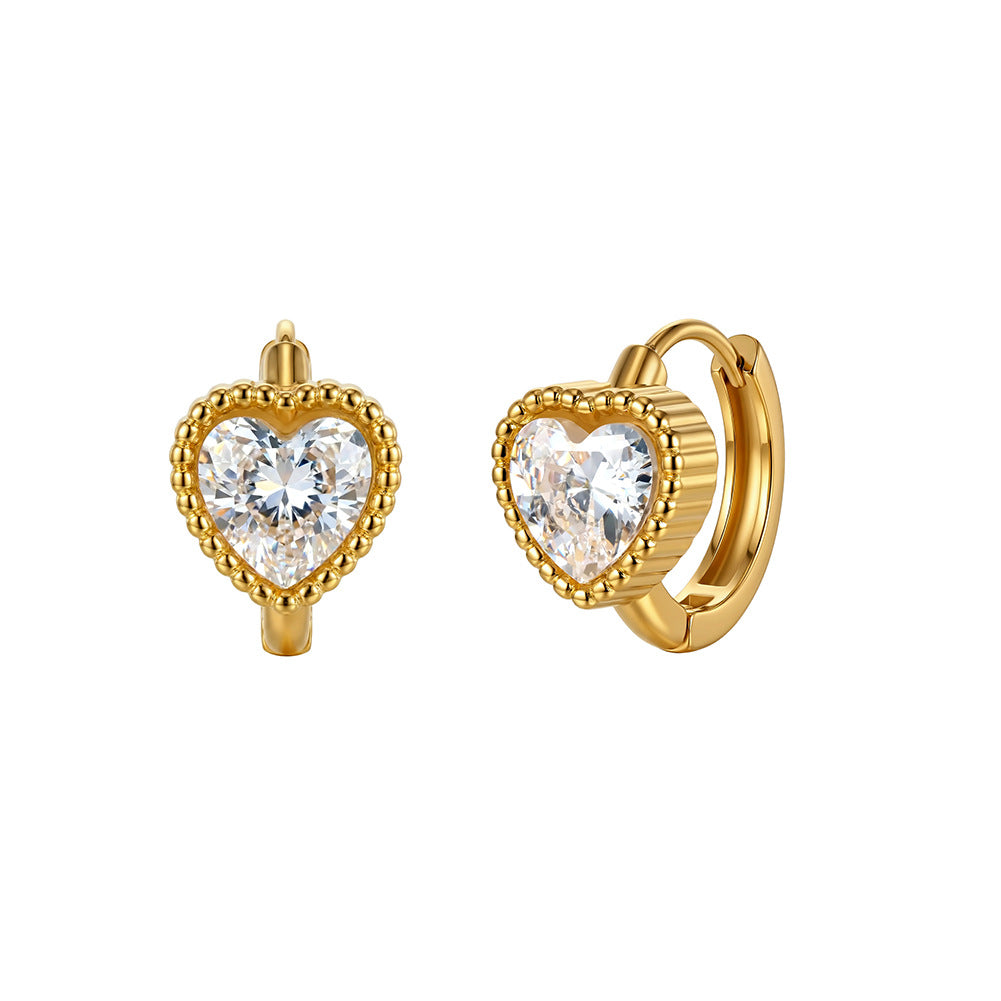 Women's Stainless Steel Diamond Tassel Simple Niche Everyday Joker Twin Collection Earrings