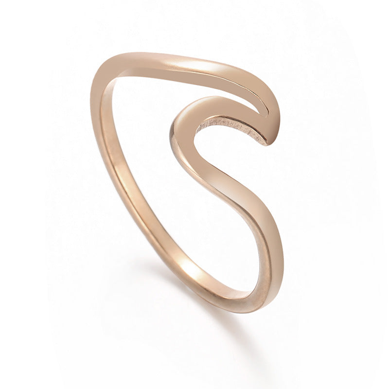 Wave Simple Female Fashion Geometric Shape Rings