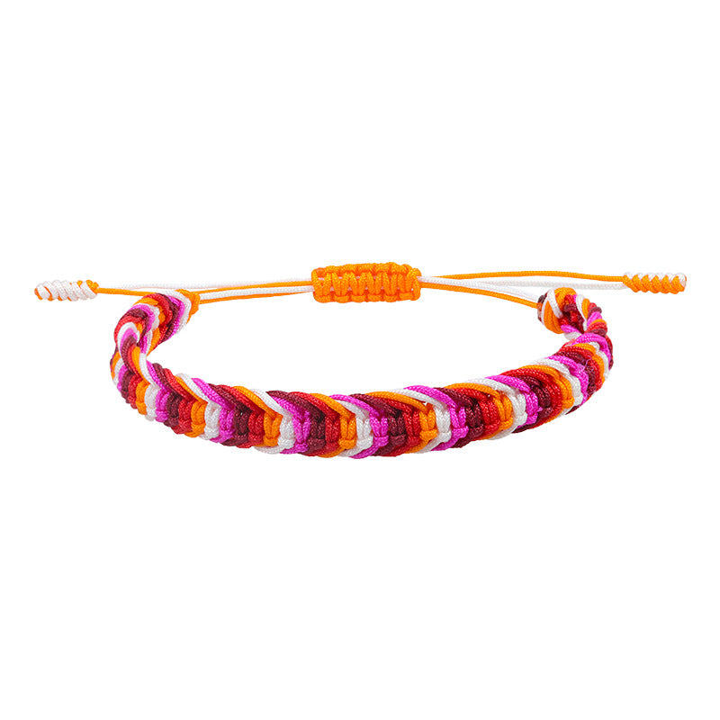 Bohemian Style Colorful Woven Ethnic Rainbow Bracelets