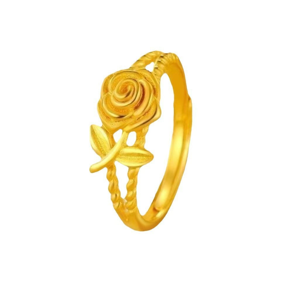 Women's & Men's Style Simple Flower Starry Meteor Shower Wide Rings