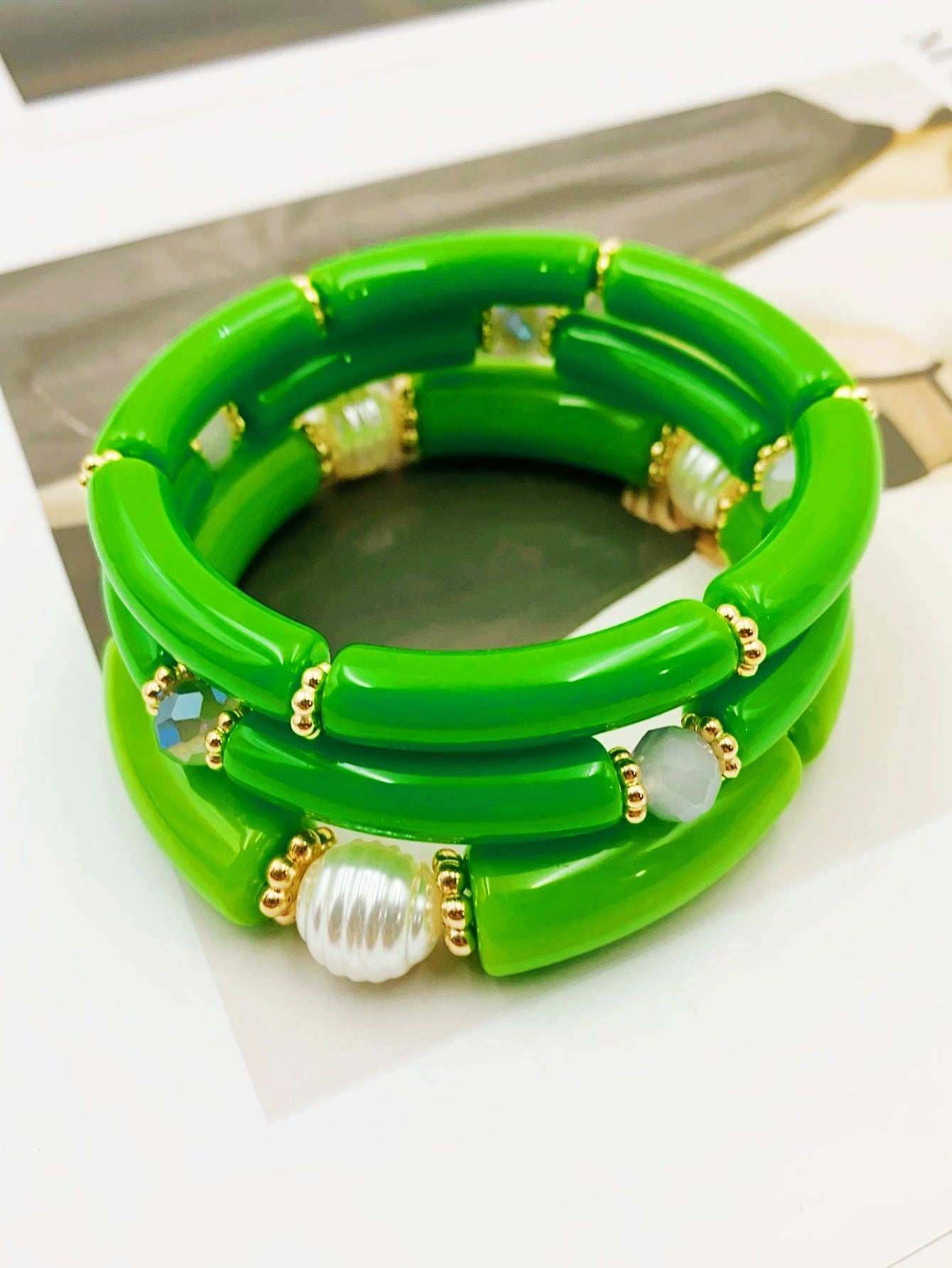 Fashion Simple Acrylic Beaded Ladies Elbow Bracelets