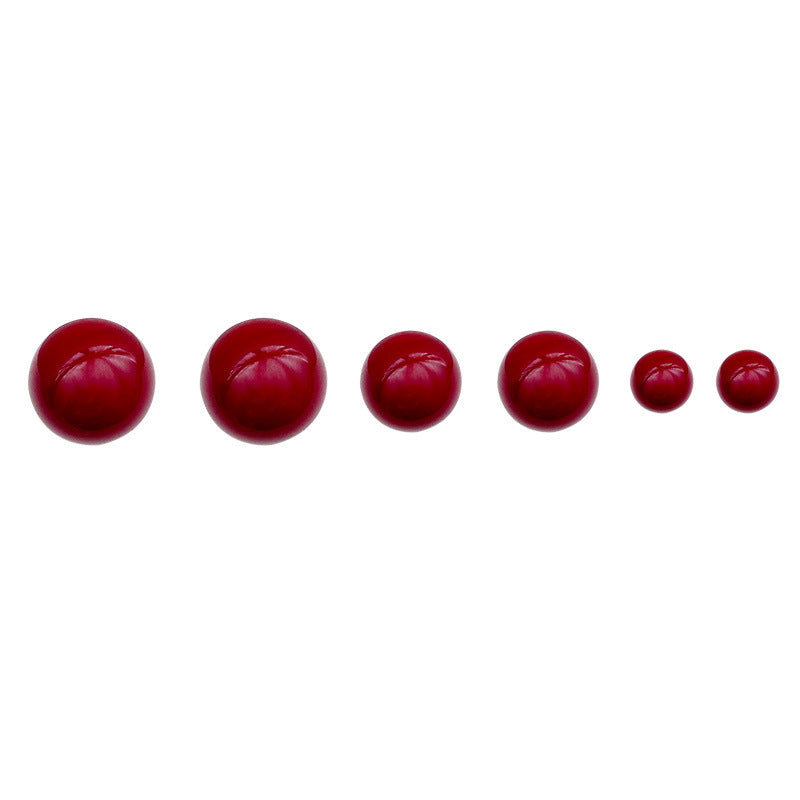 Women's Needle Wine Red Cherry Bean-shaped Light Earrings