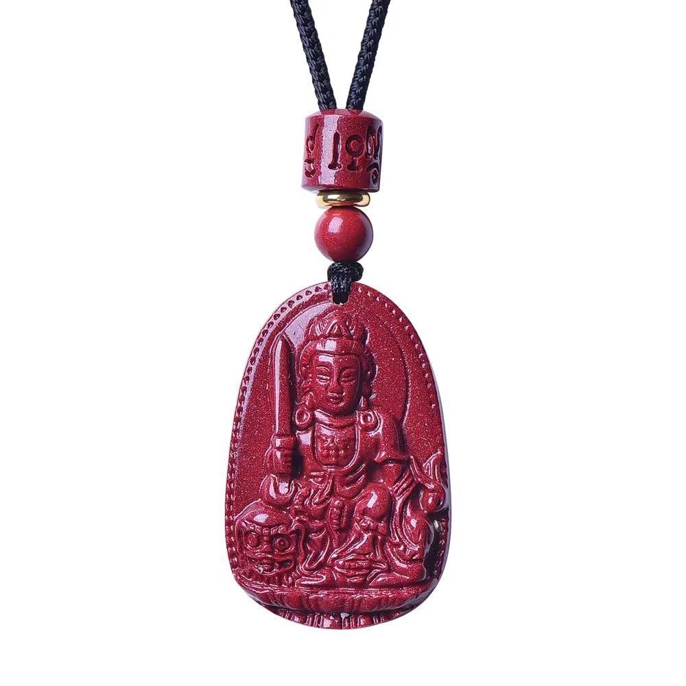 Women's & Men's Natural Cinnabar Buddha Void Tibetan Bodhisattva Pendants