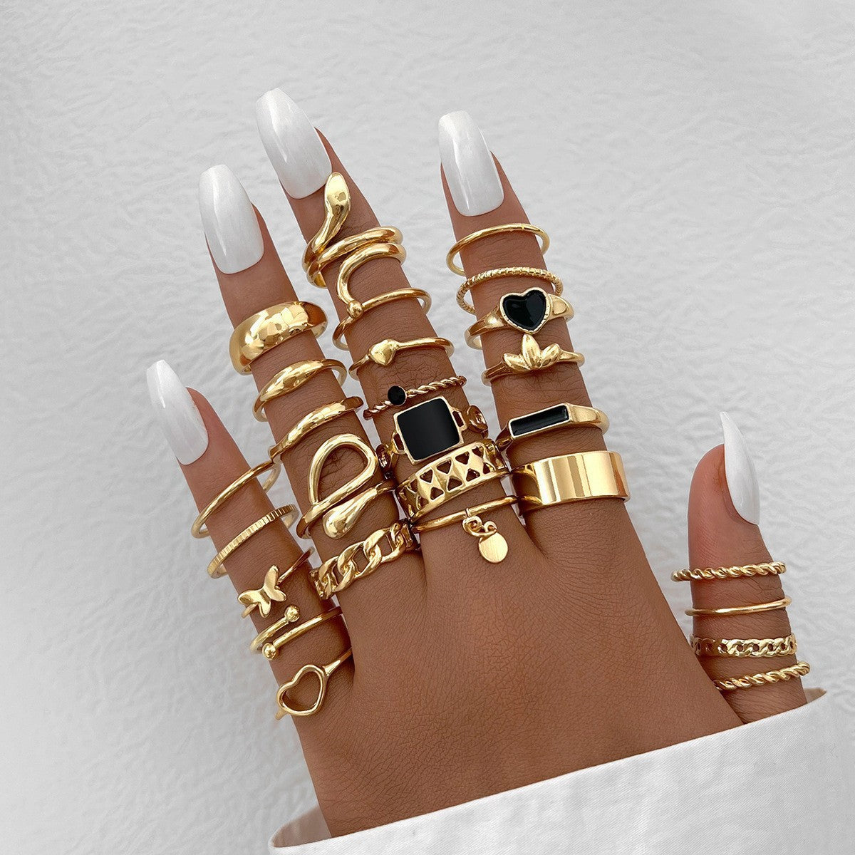 Women's Butterfly Loving Heart With Opening Fashion Rings