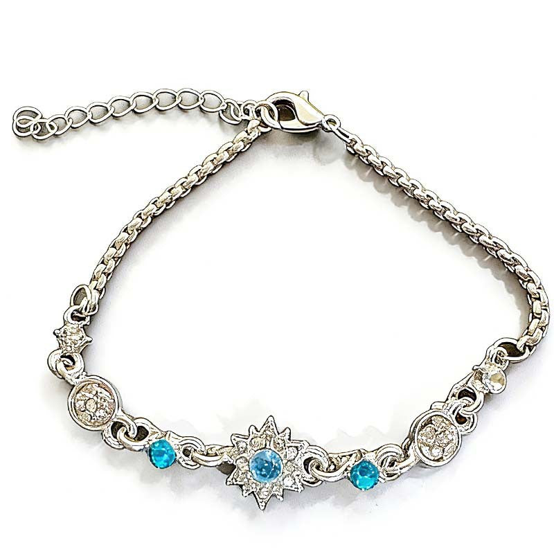 Feeling Super Flash Blue Snowflake Female Design Sense Good-looking Versatile Bracelet