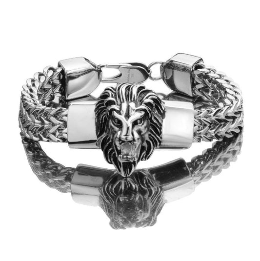 Men's Stainless Steel Titanium Lion's Head Hip Bracelets