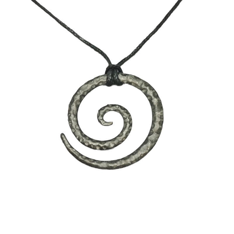 Vintage Spiral Symbol Amulet Norwegian Jewelry Male Pendants