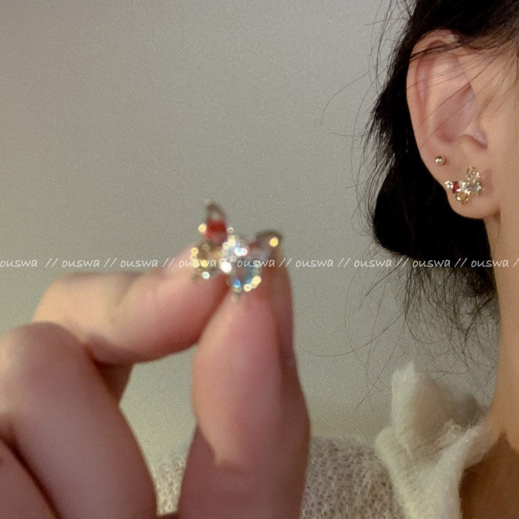 Delicate Pearl Crystal Eardrops Gentle Elegant Ear Buckle