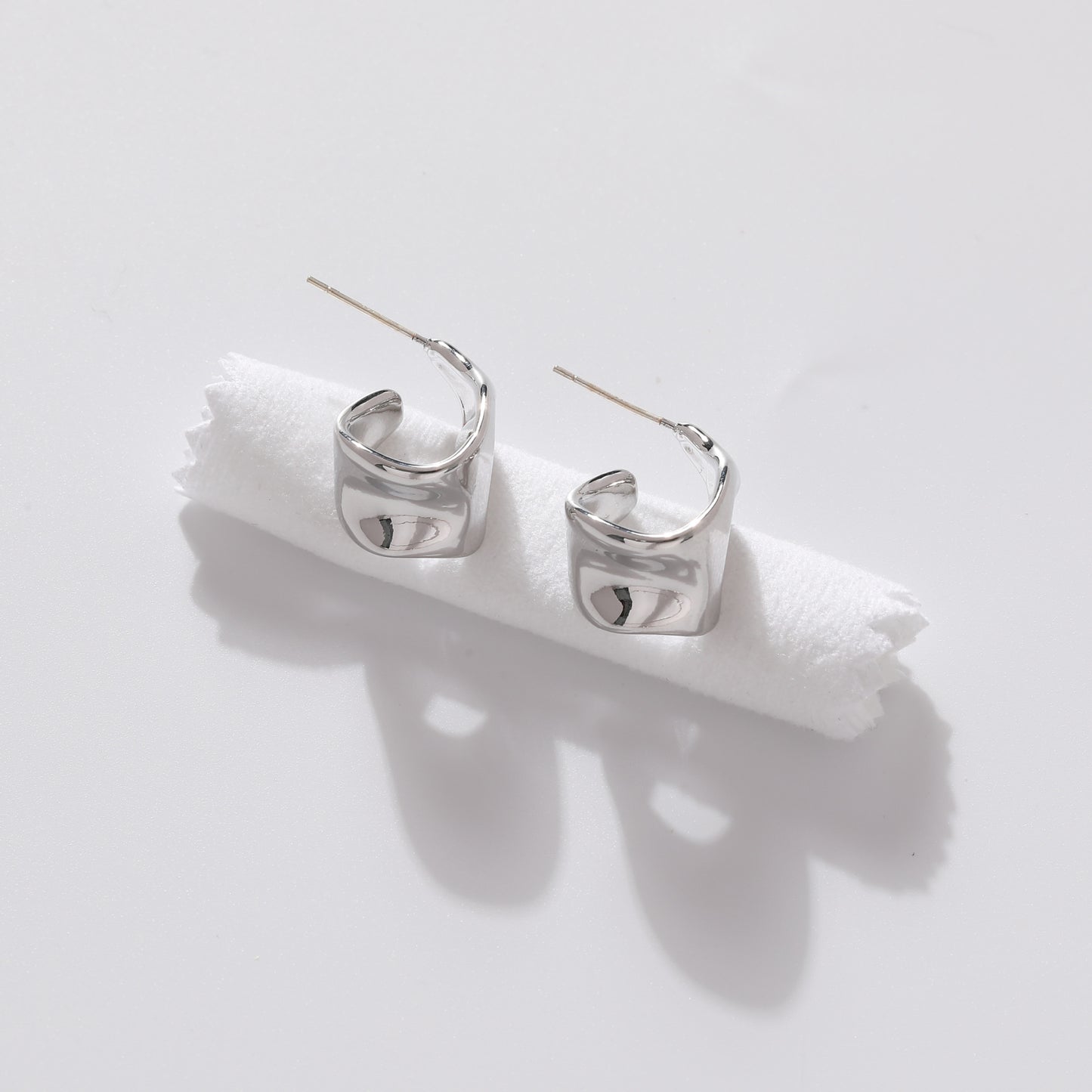 Metal Frosty Style Niche Design Geometric Earrings