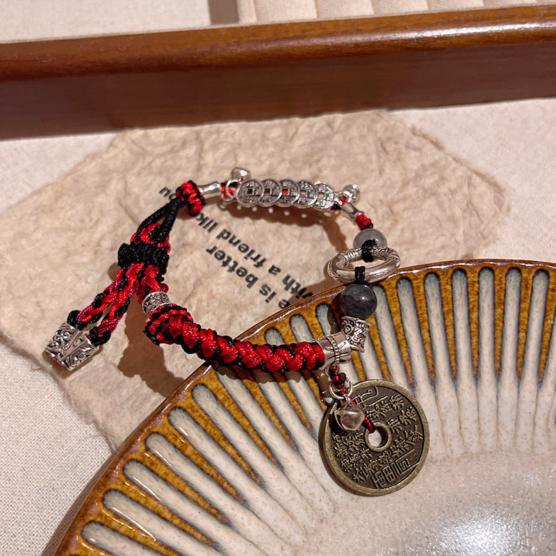 Women's High-grade Pearl Chinese Ancient Style Obsidian Beaded Bracelet
