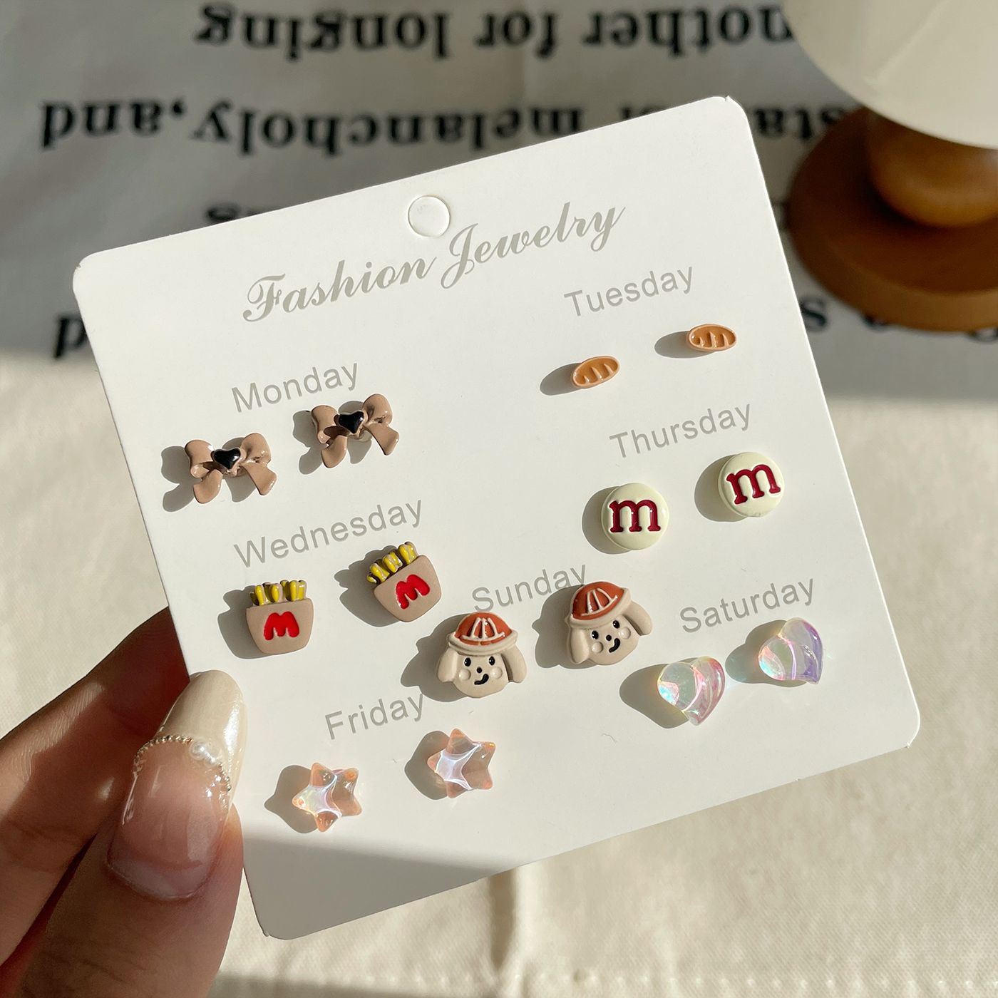 Women's Dog Seven Pairs Storage Ear Sier Earrings