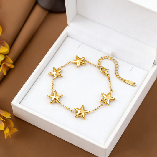 Stainless Steel Hollow Electroplated Pattern Female Bracelets