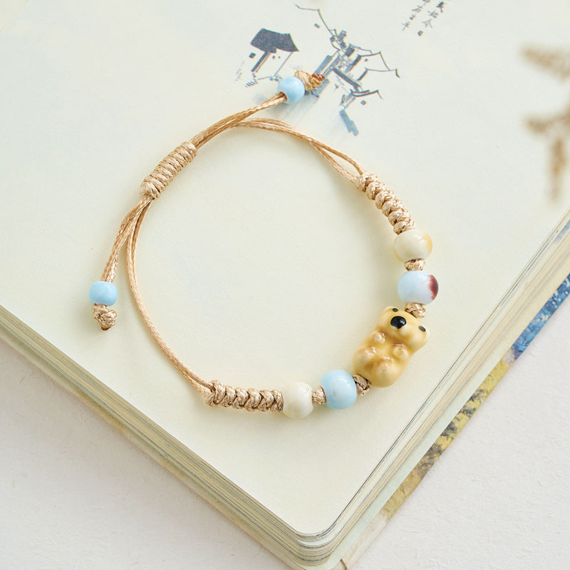 Chinese Natural Stone Porcelain Minimalist Female Bracelets