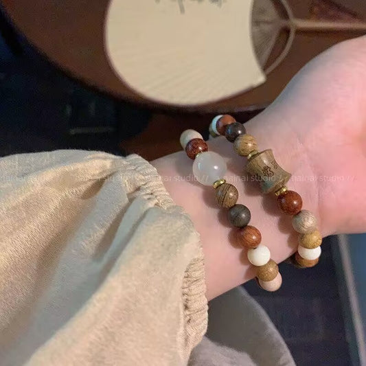 Women's Wooden Beaded Chinese Ethnic Style Retro Zen Bracelets