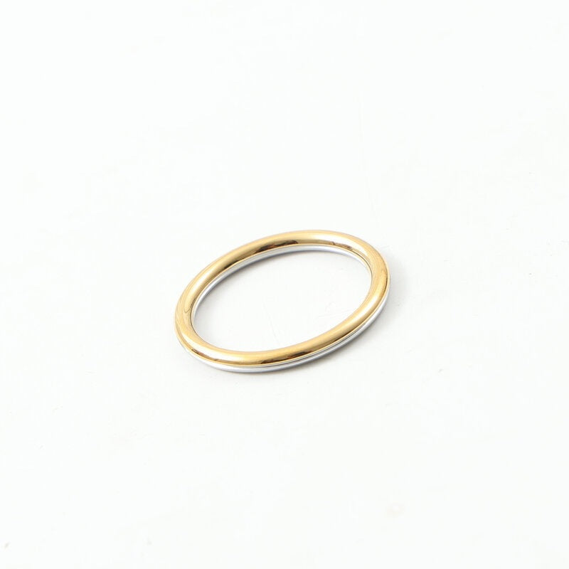 Positive Negative Two-color Arc Titanium Steel Gold Rings