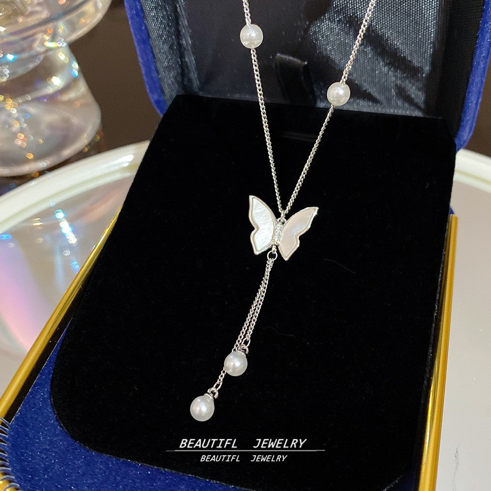 Women's Minority Simple Fashionable Elegant Zircon Clavicle Chain Titanium Steel Accessory Necklace