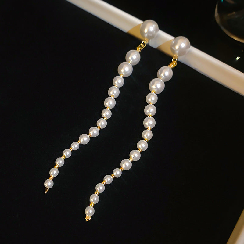 Korean Style White Zircon High-grade Simple Personalized Design Sense Earrings