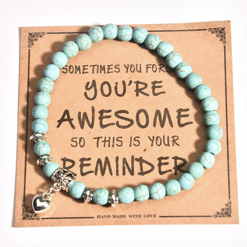 Listed Stone Pink Zebra Elastic String Imitation Bracelets