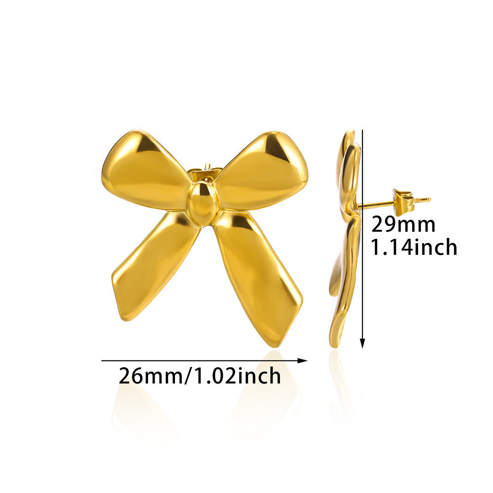 Geometry Pattern Stainless Steel Gold-plated Personality Earrings