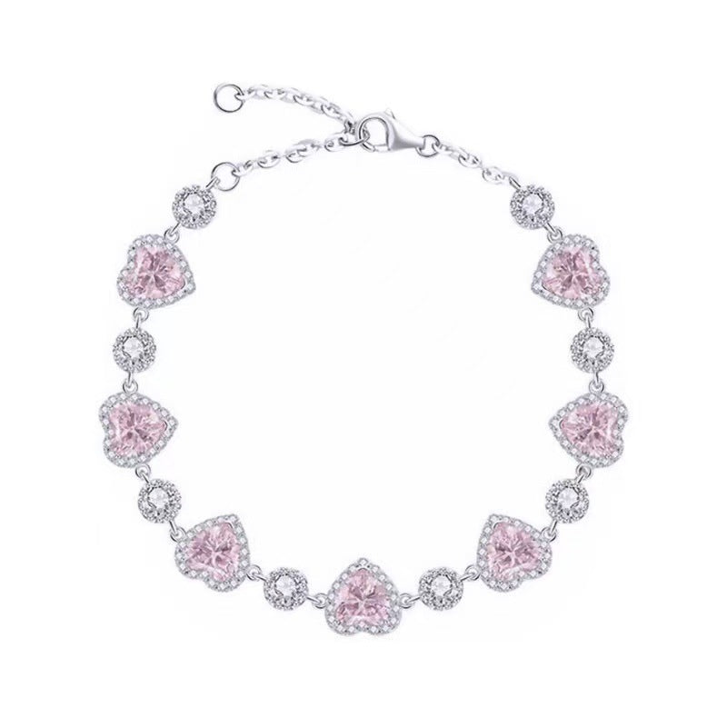 Female Design Fully Jeweled Loving Heart Light Luxury Minority High-grade Bracelet