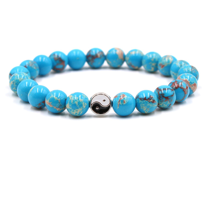 Women's & Men's Stone White Turquoise Volcanic Rock Gossip Bracelets