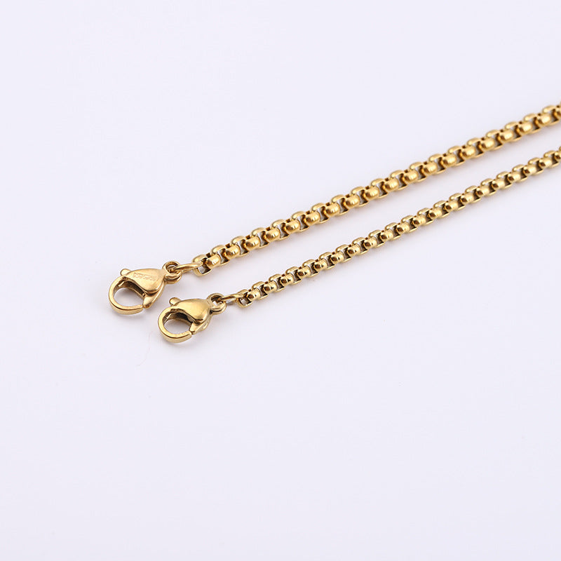 Titanium Steel Electroplating Craft Korean Fashion Square Necklaces