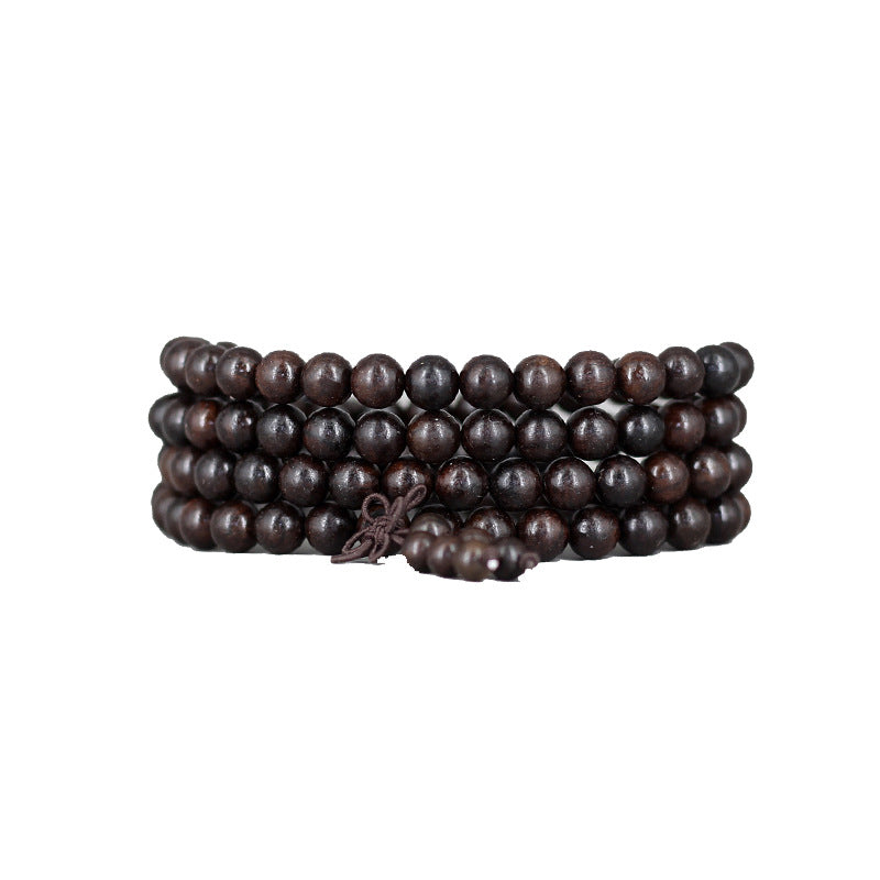 Leather Black Wood Gray Vietnam Eaglewood Bracelet