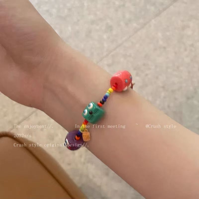 Little Monster Wild Strawberry Colorful Beaded Female Design Niche Girlfriends Bracelet