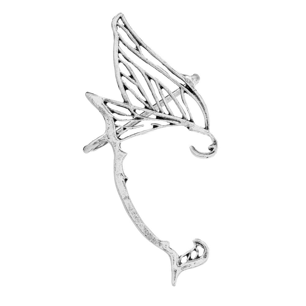 Women's Ear Clip Personalized Retro Hollow Butterfly Wings Elf Cuff Rings