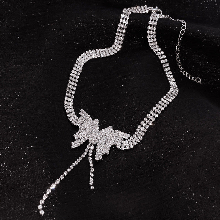Butterfly Diamond Tassel Collar Personality Female Fashion Necklaces