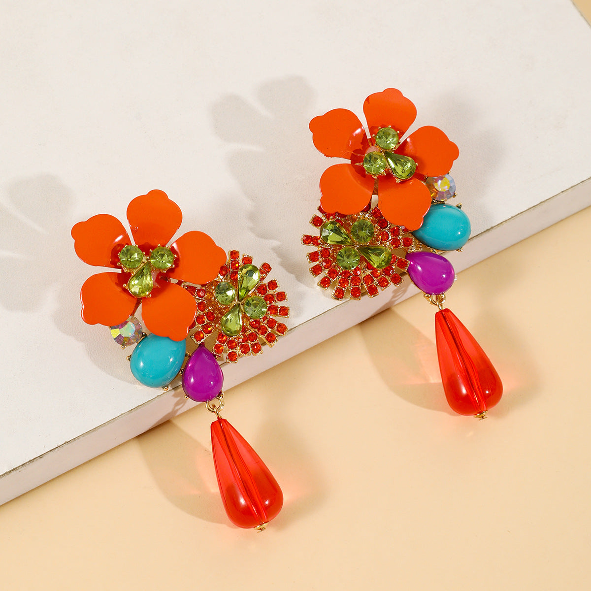 Chiffon Flower Tassel Summer Beach Vacation Rings