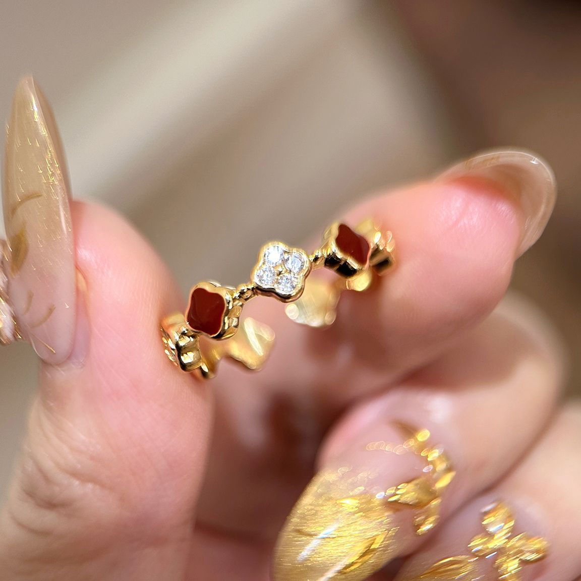 Zircon Simple Female Opening Adjustable Index Finger Light Luxury Rings