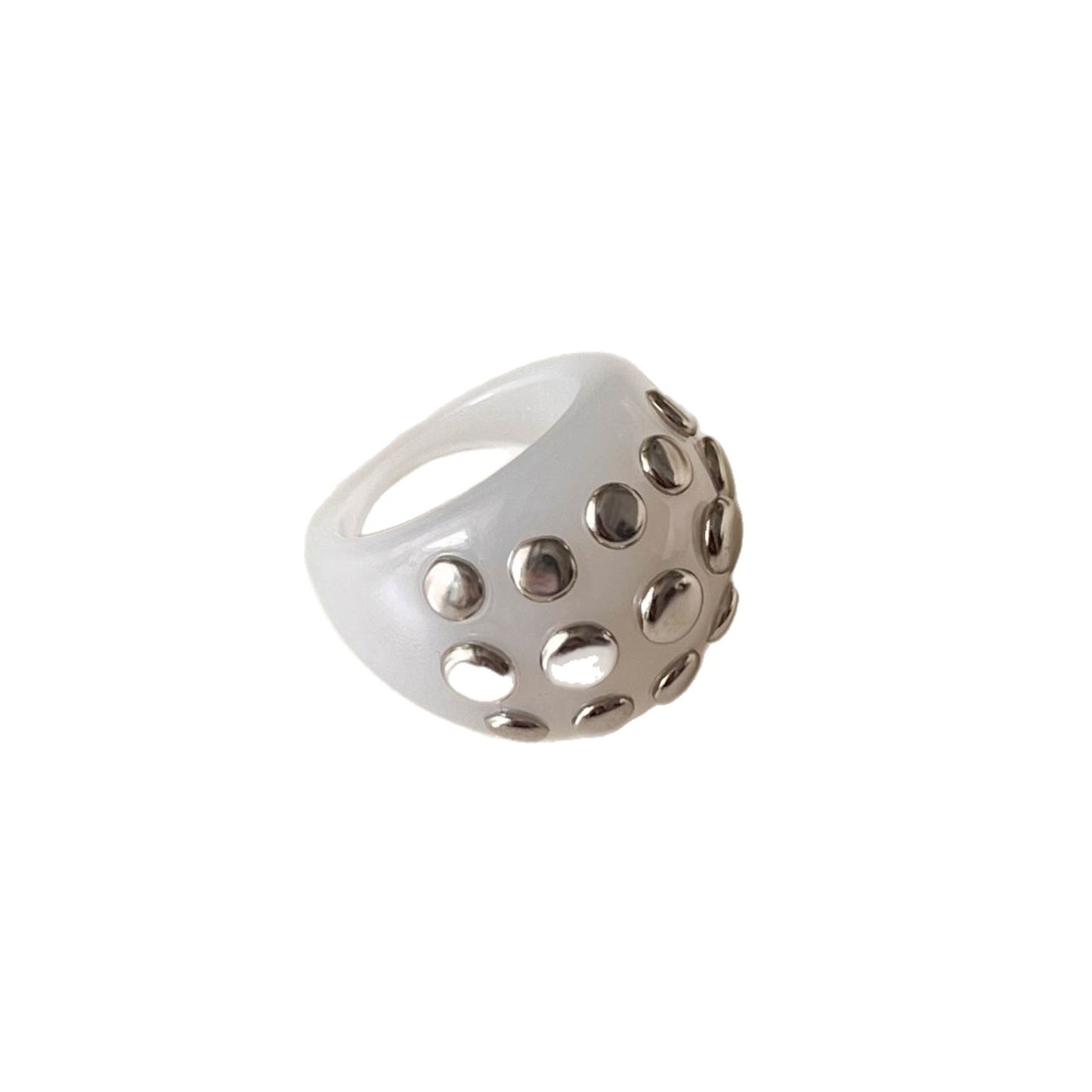 Vintage Rivet Resin Personality Fashion Design Rings