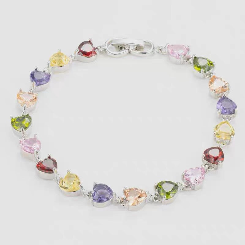 Pink Crystal Female Zircon Inlaid Light Luxury Bracelets