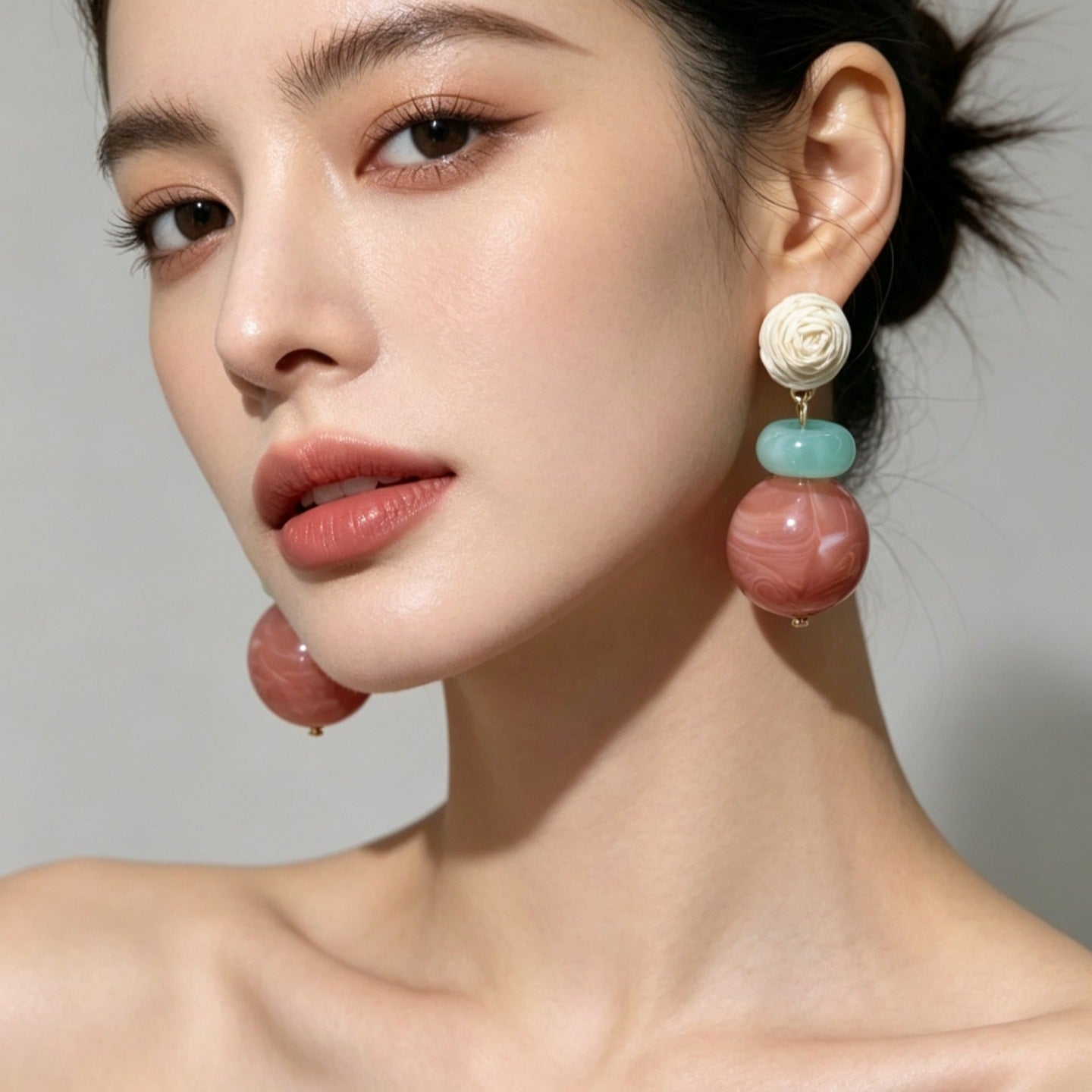 Color Matching Chinese Style Gentle Atmosphere Earrings