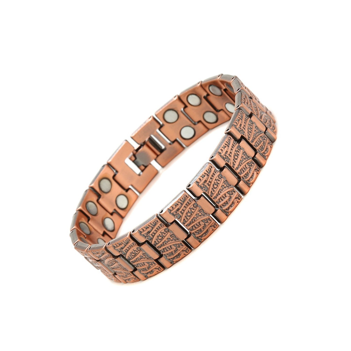 Men's Metal Bronze Magnet Retro Wide Row Bracelets