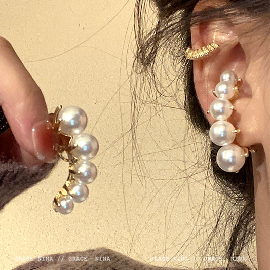 Women's Sister-in-law High-grade Design Pearl Trendy Unique Stud Earrings