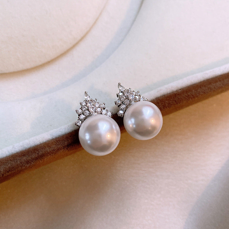 Dopamine Sweet Niche Flower Pearl Fashion Exquisite Stud Earrings
