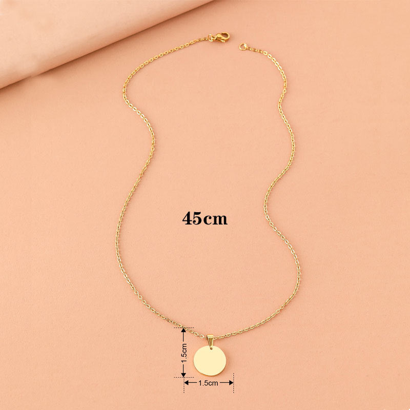 Women's Glossy Surface Round For Simple Clavicle Pendants