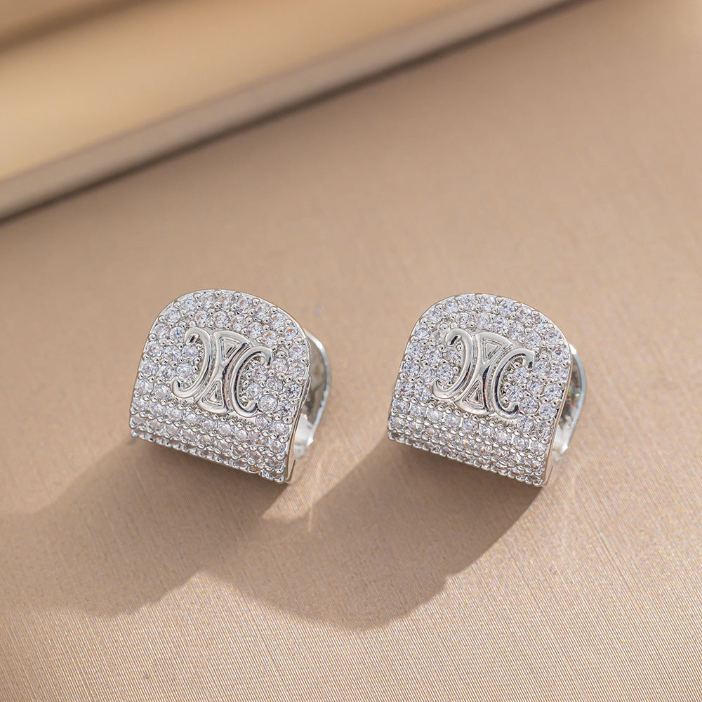 Simple Classic All Match Fashion Zircon Earrings
